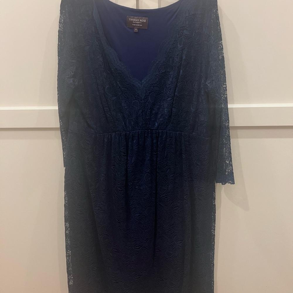 Tiffany Rose Maternity Navy Lace Long Sleeve Dress